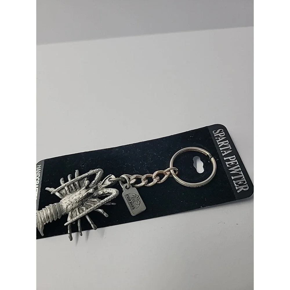 New Sparta Pewter Lobster Keychain‎ Handcrafted Nautical Souvenir